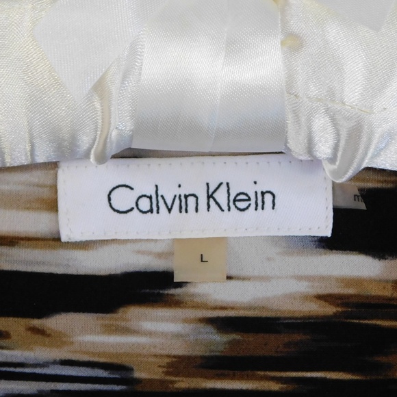 Calvin Klein Faux-Wrap Midi Dress - Size L - Picture 2 of 4